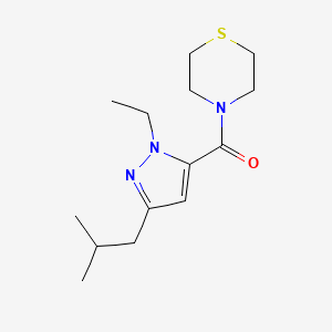 molecular formula C14H23N3OS B5540688 4-[(1-ethyl-3-isobutyl-1H-pyrazol-5-yl)carbonyl]thiomorpholine 