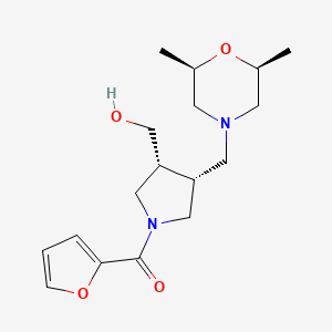 molecular formula C17H26N2O4 B5540753 [(3R,4R)-3-[[(2R,6S)-2,6-dimethylmorpholin-4-yl]methyl]-4-(hydroxymethyl)pyrrolidin-1-yl]-(furan-2-yl)methanone 