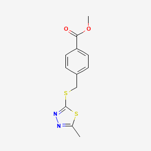 molecular formula C12H12N2O2S2 B5540838 Methyl 4-{[(5-methyl-1,3,4-thiadiazol-2-yl)sulfanyl]methyl}benzoate 