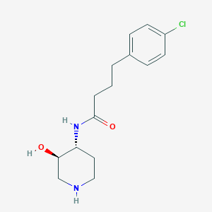molecular formula C15H21ClN2O2 B5540851 4-(4-chlorophenyl)-N-[rel-(3R,4R)-3-hydroxy-4-piperidinyl]butanamide hydrochloride 