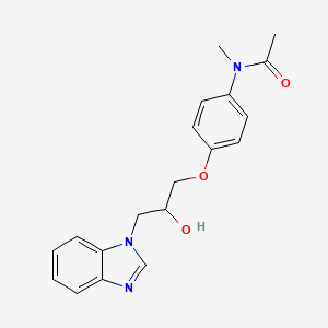 molecular formula C19H21N3O3 B5540878 N-{4-[3-(1H-benzimidazol-1-yl)-2-hydroxypropoxy]phenyl}-N-methylacetamide 