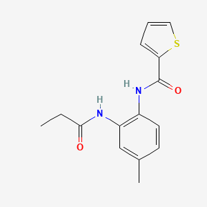 molecular formula C15H16N2O2S B5540893 N-[4-methyl-2-(propanoylamino)phenyl]thiophene-2-carboxamide 