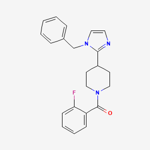 molecular formula C22H22FN3O B5540932 4-(1-benzyl-1H-imidazol-2-yl)-1-(2-fluorobenzoyl)piperidine 