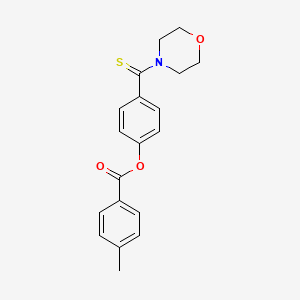 molecular formula C19H19NO3S B5540945 4-(Morpholin-4-ylcarbonothioyl)phenyl 4-methylbenzoate 