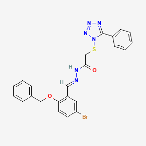 molecular formula C23H19BrN6O2S B5540969 N'-[2-(benzyloxy)-5-bromobenzylidene]-2-[(5-phenyl-1H-tetrazol-1-yl)thio]acetohydrazide 