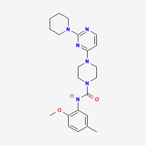 molecular formula C22H30N6O2 B5540979 N-(2-methoxy-5-methylphenyl)-4-[2-(1-piperidinyl)-4-pyrimidinyl]-1-piperazinecarboxamide 