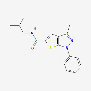 molecular formula C17H19N3OS B5540983 3-methyl-N-(2-methylpropyl)-1-phenylthieno[2,3-c]pyrazole-5-carboxamide 