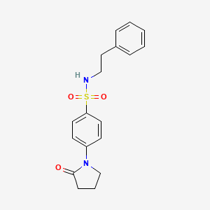 molecular formula C18H20N2O3S B5540986 4-(2-oxopyrrolidin-1-yl)-N-(2-phenylethyl)benzene-1-sulfonamide 
