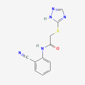 molecular formula C11H9N5OS B5540995 N-(2-CYANOPHENYL)-2-(4H-1,2,4-TRIAZOL-3-YLSULFANYL)ACETAMIDE 