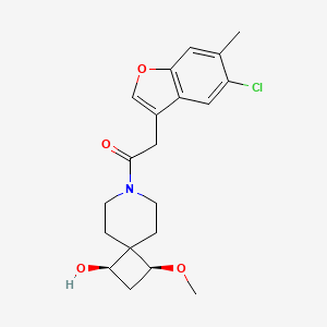 molecular formula C20H24ClNO4 B5541019 2-(5-chloro-6-methyl-1-benzofuran-3-yl)-1-[(1R,3S)-1-hydroxy-3-methoxy-7-azaspiro[3.5]nonan-7-yl]ethanone 