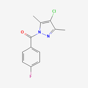 molecular formula C12H10ClFN2O B5541091 (4-chloro-3,5-dimethyl-1H-pyrazol-1-yl)(4-fluorophenyl)methanone 