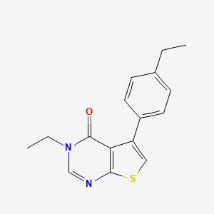 molecular formula C16H16N2OS B5541099 3-ethyl-5-(4-ethylphenyl)thieno[2,3-d]pyrimidin-4(3H)-one 