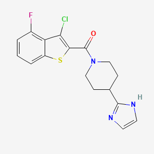 molecular formula C17H15ClFN3OS B5541154 1-[(3-chloro-4-fluoro-1-benzothien-2-yl)carbonyl]-4-(1H-imidazol-2-yl)piperidine 