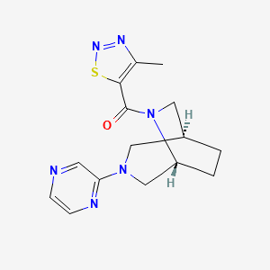 molecular formula C15H18N6OS B5541175 (1S*,5R*)-6-[(4-methyl-1,2,3-thiadiazol-5-yl)carbonyl]-3-(2-pyrazinyl)-3,6-diazabicyclo[3.2.2]nonane 