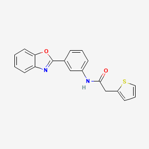 molecular formula C19H14N2O2S B5541203 N-[3-(1,3-benzoxazol-2-yl)phenyl]-2-(thiophen-2-yl)acetamide 