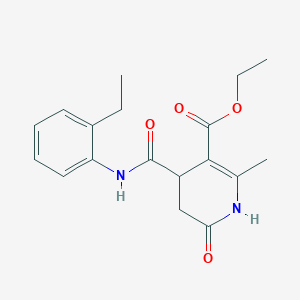 molecular formula C18H22N2O4 B5541249 Ethyl 4-[(2-ethylphenyl)carbamoyl]-2-methyl-6-oxo-1,4,5,6-tetrahydropyridine-3-carboxylate 