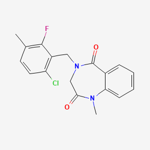molecular formula C18H16ClFN2O2 B5541469 4-(6-chloro-2-fluoro-3-methylbenzyl)-1-methyl-3,4-dihydro-1H-1,4-benzodiazepine-2,5-dione 