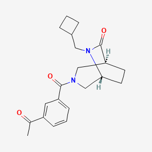 molecular formula C21H26N2O3 B5541479 (1S,5R)-3-(3-acetylbenzoyl)-6-(cyclobutylmethyl)-3,6-diazabicyclo[3.2.2]nonan-7-one 