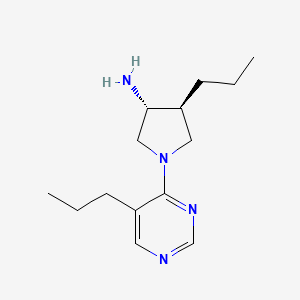 molecular formula C14H24N4 B5541484 (3R,4S)-4-propyl-1-(5-propylpyrimidin-4-yl)pyrrolidin-3-amine 