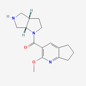 molecular formula C16H21N3O2 B5541556 [(3aS,6aS)-3,3a,4,5,6,6a-hexahydro-2H-pyrrolo[2,3-c]pyrrol-1-yl]-(2-methoxy-6,7-dihydro-5H-cyclopenta[b]pyridin-3-yl)methanone 