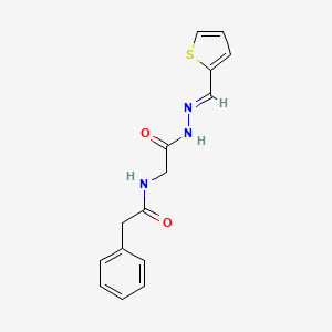 molecular formula C15H15N3O2S B5541689 N-[2-oxo-2-[(2E)-2-(thiophen-2-ylmethylidene)hydrazinyl]ethyl]-2-phenylacetamide 