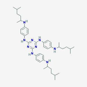 molecular formula C42H63N9 B055417 1,3,5-Triazine-2,4,6-triamine, N2,N4,N6-tris[4-[(1,4-dimethylpentyl)amino]phenyl]- CAS No. 121246-28-4