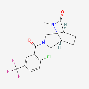 molecular formula C16H16ClF3N2O2 B5541705 (1S,5R)-3-[2-chloro-5-(trifluoromethyl)benzoyl]-6-methyl-3,6-diazabicyclo[3.2.2]nonan-7-one 