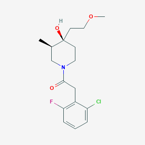 molecular formula C17H23ClFNO3 B5541735 2-(2-chloro-6-fluorophenyl)-1-[(3R,4R)-4-hydroxy-4-(2-methoxyethyl)-3-methylpiperidin-1-yl]ethanone 