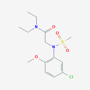 molecular formula C14H21ClN2O4S B5541770 2-[(5-Chloro-2-methoxy-phenyl)-methanesulfonyl-amino]-N,N-diethyl-acetamide 