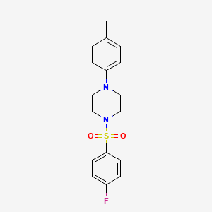 molecular formula C17H19FN2O2S B5541813 1-(4-FLUOROBENZENESULFONYL)-4-(4-METHYLPHENYL)PIPERAZINE 
