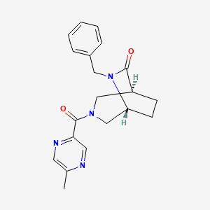 molecular formula C20H22N4O2 B5541881 (1S,5R)-6-benzyl-3-(5-methylpyrazine-2-carbonyl)-3,6-diazabicyclo[3.2.2]nonan-7-one 