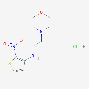 molecular formula C10H16ClN3O3S B055419 4-Morpholineethanamine, N-(2-nitro-3-thienyl)-, monohydrochloride CAS No. 122777-90-6