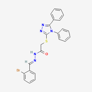 molecular formula C23H18BrN5OS B5541992 N'-[(E)-(2-bromophenyl)methylidene]-2-[(4,5-diphenyl-4H-1,2,4-triazol-3-yl)sulfanyl]acetohydrazide 