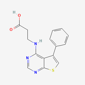 molecular formula C15H13N3O2S B5542380 3-[(5-Phenylthiopheno[3,2-e]pyrimidin-4-yl)amino]propanoic acid 