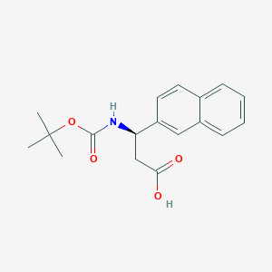 molecular formula C18H21NO4 B554240 (R)-3-((叔丁氧羰基)氨基)-3-(萘-2-基)丙酸 CAS No. 500789-01-5