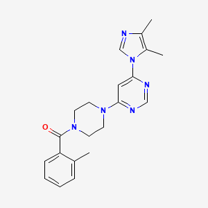 molecular formula C21H24N6O B5542508 4-(4,5-dimethyl-1H-imidazol-1-yl)-6-[4-(2-methylbenzoyl)-1-piperazinyl]pyrimidine 