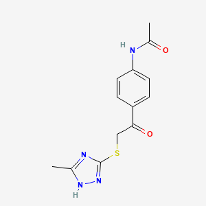 molecular formula C13H14N4O2S B5542529 N-[4-[2-[(5-methyl-1H-1,2,4-triazol-3-yl)sulfanyl]acetyl]phenyl]acetamide 