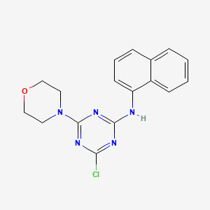 molecular formula C17H16ClN5O B5542551 4-chloro-6-(4-morpholinyl)-N-1-naphthyl-1,3,5-triazin-2-amine 