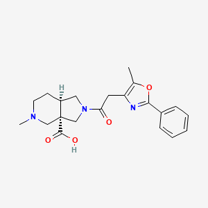 molecular formula C21H25N3O4 B5542561 (3aS,7aR)-5-methyl-2-[2-(5-methyl-2-phenyl-1,3-oxazol-4-yl)acetyl]-1,3,4,6,7,7a-hexahydropyrrolo[3,4-c]pyridine-3a-carboxylic acid 