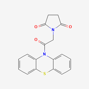 molecular formula C18H14N2O3S B5542604 1-(2-oxo-2-phenothiazin-10-ylethyl)pyrrolidine-2,5-dione 
