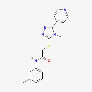 molecular formula C17H17N5OS B5542625 2-(4-Methyl-5-pyridin-4-yl-4H-[1,2,4]triazol-3-ylsulfanyl)-N-m-tolyl-acetamide 