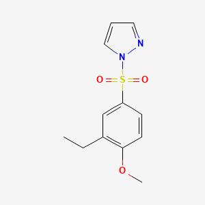 molecular formula C12H14N2O3S B5542668 1-(3-ethyl-4-methoxybenzenesulfonyl)-1H-pyrazole 