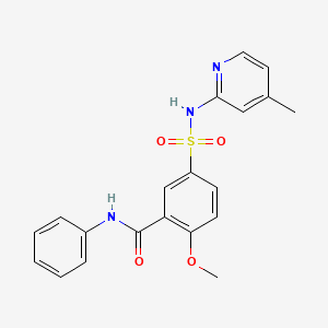 molecular formula C20H19N3O4S B5542687 2-methoxy-5-[(4-methylpyridin-2-yl)sulfamoyl]-N-phenylbenzamide 