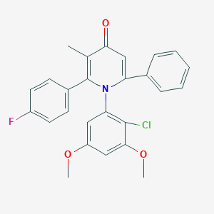 molecular formula C26H21ClFNO3 B055427 1-(2-Chloro-3,5-dimethoxyphenyl)-2-(4-fluorophenyl)-3-methyl-6-phenyl-4(1H)-pyridinone CAS No. 114231-14-0