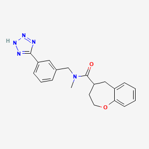molecular formula C20H21N5O2 B5542911 N-methyl-N-[[3-(2H-tetrazol-5-yl)phenyl]methyl]-2,3,4,5-tetrahydro-1-benzoxepine-4-carboxamide 