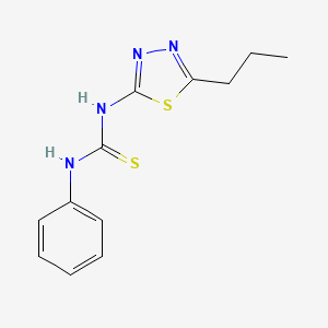 molecular formula C12H14N4S2 B5543037 Thiourea, N-phenyl-N'-(5-propyl-1,3,4-thiadiazol-2-yl)- CAS No. 117483-22-4