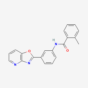 molecular formula C20H15N3O2 B5543097 2-methyl-N-[3-([1,3]oxazolo[4,5-b]pyridin-2-yl)phenyl]benzamide 