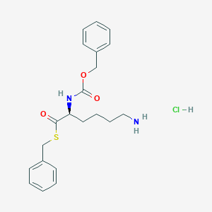molecular formula C21H27ClN2O3S B554312 (S)-S-Benzyl 6-amino-2-(((benzyloxy)carbonyl)amino)hexanethioate hydrochloride CAS No. 69861-89-8