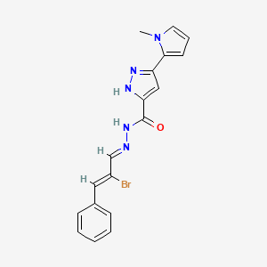 molecular formula C18H16BrN5O B5543134 N'-(2-Bromo-3-phenylallylidene)-3-(1-methyl-1H-pyrrol-2-yl)-1H-pyrazole-5-carbohydrazide CAS No. 307975-79-7