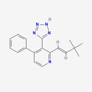 molecular formula C18H19N5 B5543184 2-[(E)-3,3-dimethylbut-1-enyl]-4-phenyl-3-(2H-tetrazol-5-yl)pyridine 
